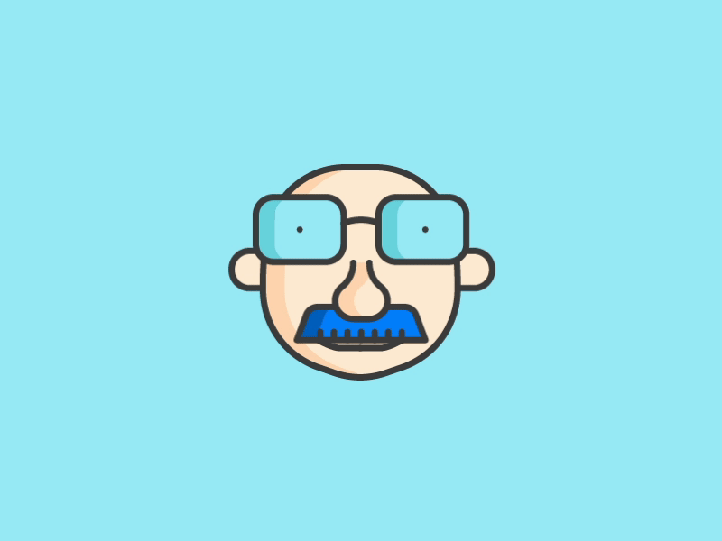 Collection of gif: García Márquez aftereffects animation design flat glasses icon illustration line men motiongraphics moustache senior vector