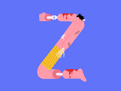 36 days of type Z art blood character design design drawing illustration ipad procreate vector zombie