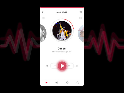 #Daily UI 009 - Music Player app design flat minimal ui ux web website