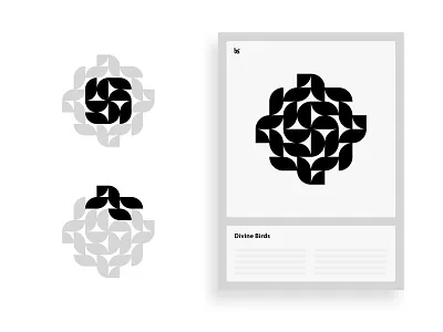 Divine Birds black white circle circle design curvy geometry icon iconography illustration illustrator logo mark minimal minimalistic negativespace sign simple design symbol symmetric vector whitespace