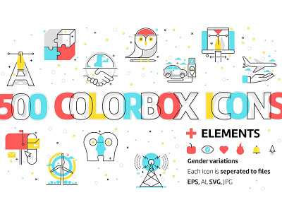 Color box icons bundle branding bundle dashboard design flat flat icons graphic design icon icons icons design logo logo branding logo design social media startup startup icon