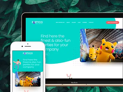 Partyco new site adobe xd colorful fun home page home page design homepage homepage design party uidesign uxdesign