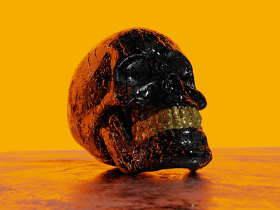 Skull 3 3d abstract color drops glow neon rain skull skull a day skull art skulls water