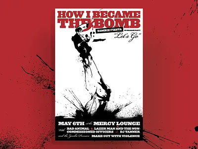 Zombie Fiesta Gig Poster cocktail concert gig poster illustration ink splatter vector zombie