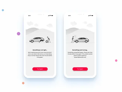 Spark Error States app car auto car app car care connected car empty empty screen empty state empty states emptystate error error 404 error message error page errors illustraion ios oops ui warning
