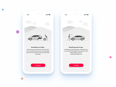 Spark Error States app car auto car app car care connected car empty empty screen empty state empty states emptystate error error 404 error message error page errors illustraion ios oops ui warning