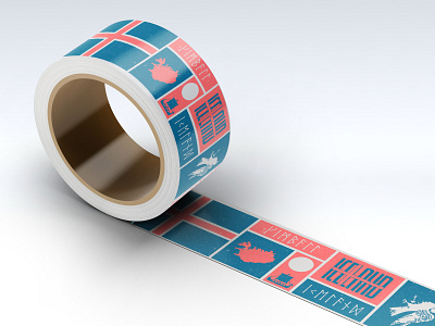 Iceland Packing Tape 051619 Mockup design distressed flat iceland illustration tape vector