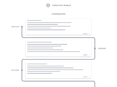 Daily UI - #10 Changelogs // CreativeWorld art artist changelogs creative daily date design flat graphics design informations list logs purple ui updates white world