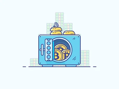 Safe design diamond icon illustration illustrator logo minimal money safe vector