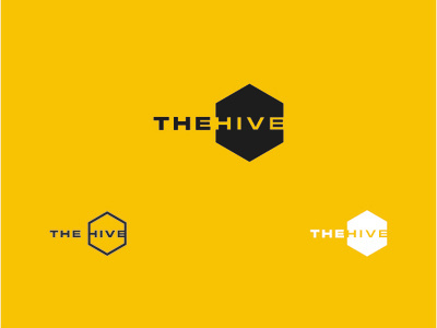 The Hive Logo bee branding design emblem hive icon illustration illustrator lettering logo minimal studio typography vector
