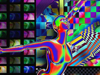 F R E E 3d abstract abstract art artwork cg cinema4d colorful cyberpunk flyer flying free freelance freestyle gradient human iridescent klarens poster poster art vaporwave