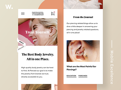 Pierced Mobile Excellence on Awwwards awwwards design ecommerce grid home homepage interface jewelry landing landing page mobile photography piercings type ui ux web website