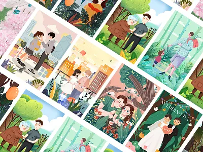 520 Sweet Affection 520 romantic 庆祝 插图 插画 设计