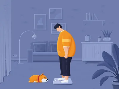 Weight book dog frame grass illustrator lamp man photo purple scale sofa ui