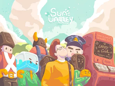 PIXEL! Sun Valley cloud farm pixel pixel art pixelart pixels sun sunset valley