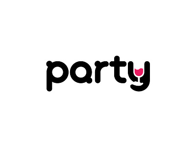 Party logo blackandwhite branding clean icon illustrator logo minimal negative space negative space logo negativespace party typography vector wordmark