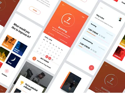 Dopamine Biscuit - App Flow app app design fitness gradient habit interface motivation ui uiux user interface ux