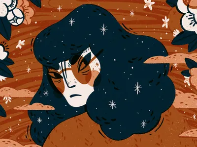 Marmalade character illustration cover art cover illustration digital illustration editorial illustration florals illustration licensing orange portrait art procreate procreate app woman