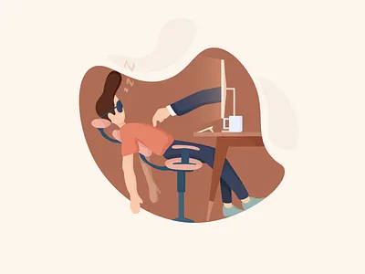 Unresponsive Leads art blog character clean design flat graphic design header illustration mac sleep snoring unresponsive vector web website work from home working space