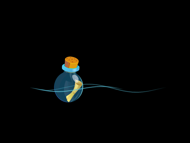 Drift Bottle 2 ~ animation bottle current bottle drift dynamic dynamic effect gif messenger bottle