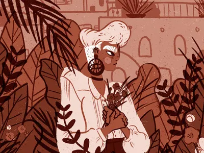 Earthy Cover Illustration character illustration cover art digital art digital illustration earthy editorial illustration female illustration linocut style neutrals portrait art procreate procreate app woc woman