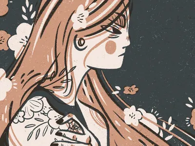 Petals Cover Illustration abstract botanical illustration character illustration cover art digital art digital illustration editorial illustration florals illustration procreate procreate app woman woman illustration