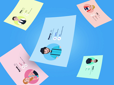 Personas Mockup blue branding colors design minimal mockup persona research ui user interface users ux vector