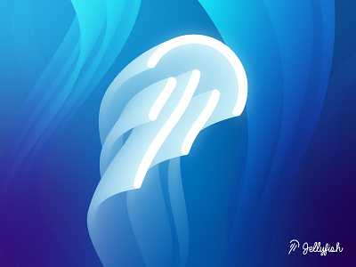 🌊Jellyfish gradient graphic design illustration illustrator vector