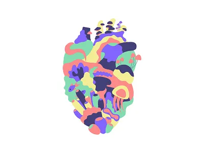 Heart Of The Earth design heart illustration nature plants vector