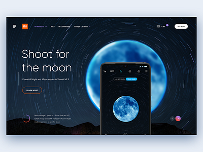Mi 9 Landing page concept design digital flagship hero interaction design landing page mi phone prototype redesign screen smartphone ui ui ux ux web webdesign website xiaomi