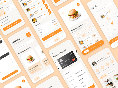 Food Delivery ios App app design burger cart creative filter find food food app ui food delivery application home ios app mobile app design profile restaurant design resturants ui ui kits uiux user experience userinterface