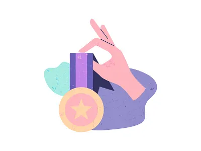 Award Illustration hand illustration medal