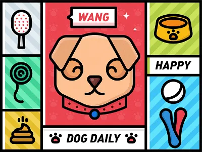 Wonderful Day - Dog Daily design illustration ui 向量 图标 插图 设计