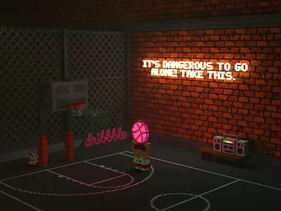 First Shot 3d basketball debut debut shot debutshot first shot firstshot hello dribbble legend of zelda lowpoly magicavoxel pixel street voxel voxel art voxelart zelda