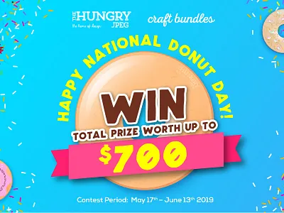 DONUT TOPPING CONTEST competition contest donut donuts fonts free font freebie giveaway graphic graphics