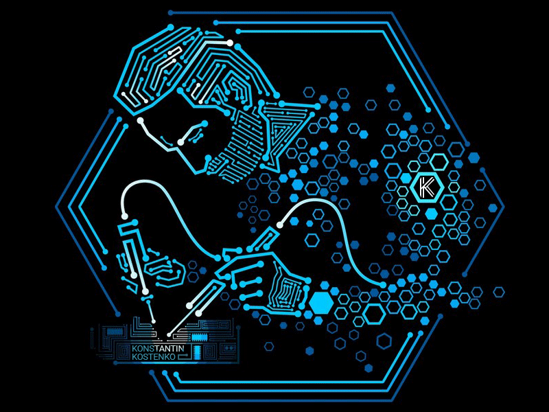 Make Your Name animation artist chip coding dark design illustration konstantin kostenko neon neon sign vector