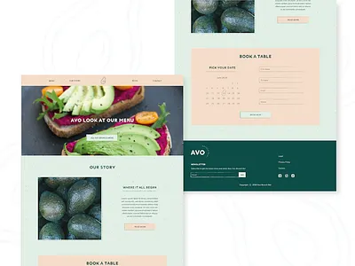 Avo Brunch Bar Website avocado avocados brand branding brunch business cards food graphic design illustration logo pastel pink