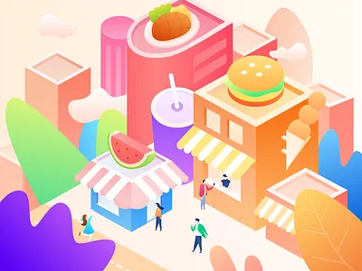 Food street illustration