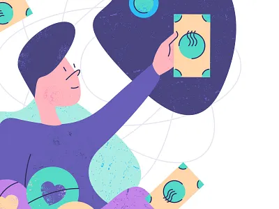 Bright Illustration colourful illustration money person