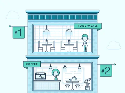 Square Infographic Illustration apartment blue character design characters design flat home illustration infographic people vector