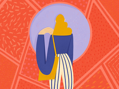Contemplation editorial illustration illustraion ipadproart magazine illustration pattern procreate texture