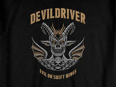 Black Devil artwork bandmerch bodilpunk drawing illustration merchandise metal pointillism rock tattoo teedesign