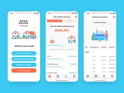 Mortgage app for iOS app design ios app ios design ios ui mobile app mobile design mobile ui mortgage real estate real estate app