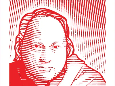 Ustad artist engraving illustration line line art line engraving portrait portrait illustration traditional vector729