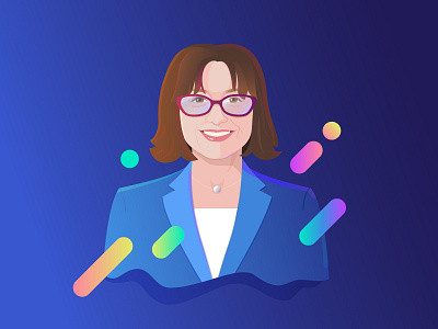 Portrait [Rainbow Series] blue branding design digital face family female glasses graphic design illustration light mom mother portrait rainbow smile suit tailored vector