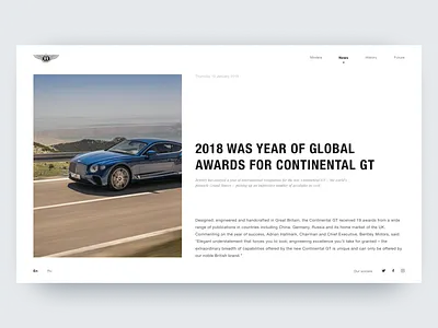 News. BENTLEY. 100 EXTRAORDINARY YEARS animation bentley branding car design dribbble figma luxury luxury car news photoshop typography ui uidesign uidesigner uitrends ux web webdesign веб дизайн