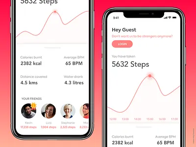 Steps Counter minimalistic ui ui design