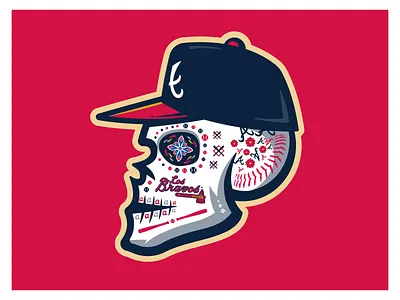 Braves Sugar Skull atlanta braves baseball mexican skull skull sugar skull
