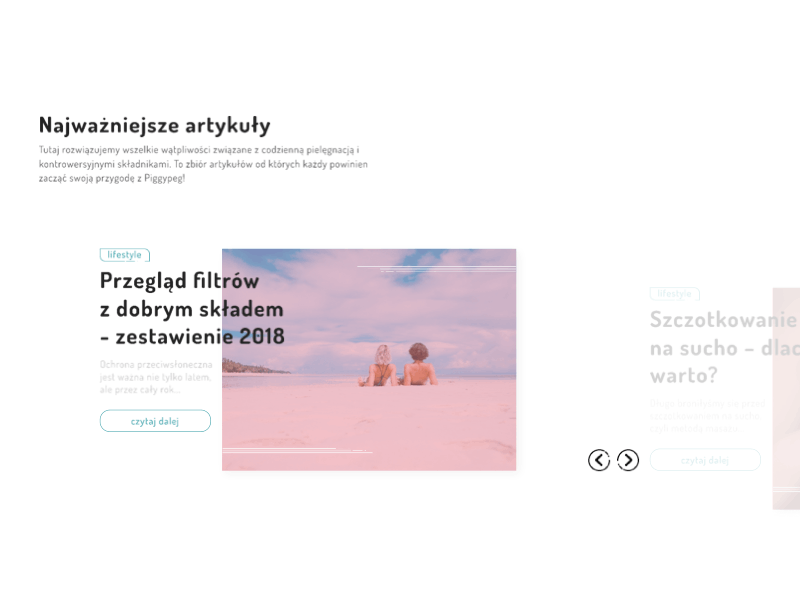 Piggypeg Website – Articles Transition Animation animation article carousel cosmetic design homepage minimal outline transition ui web webdesign website