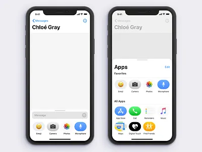 iMessage App UX Redesign apps imessage ios ui ux